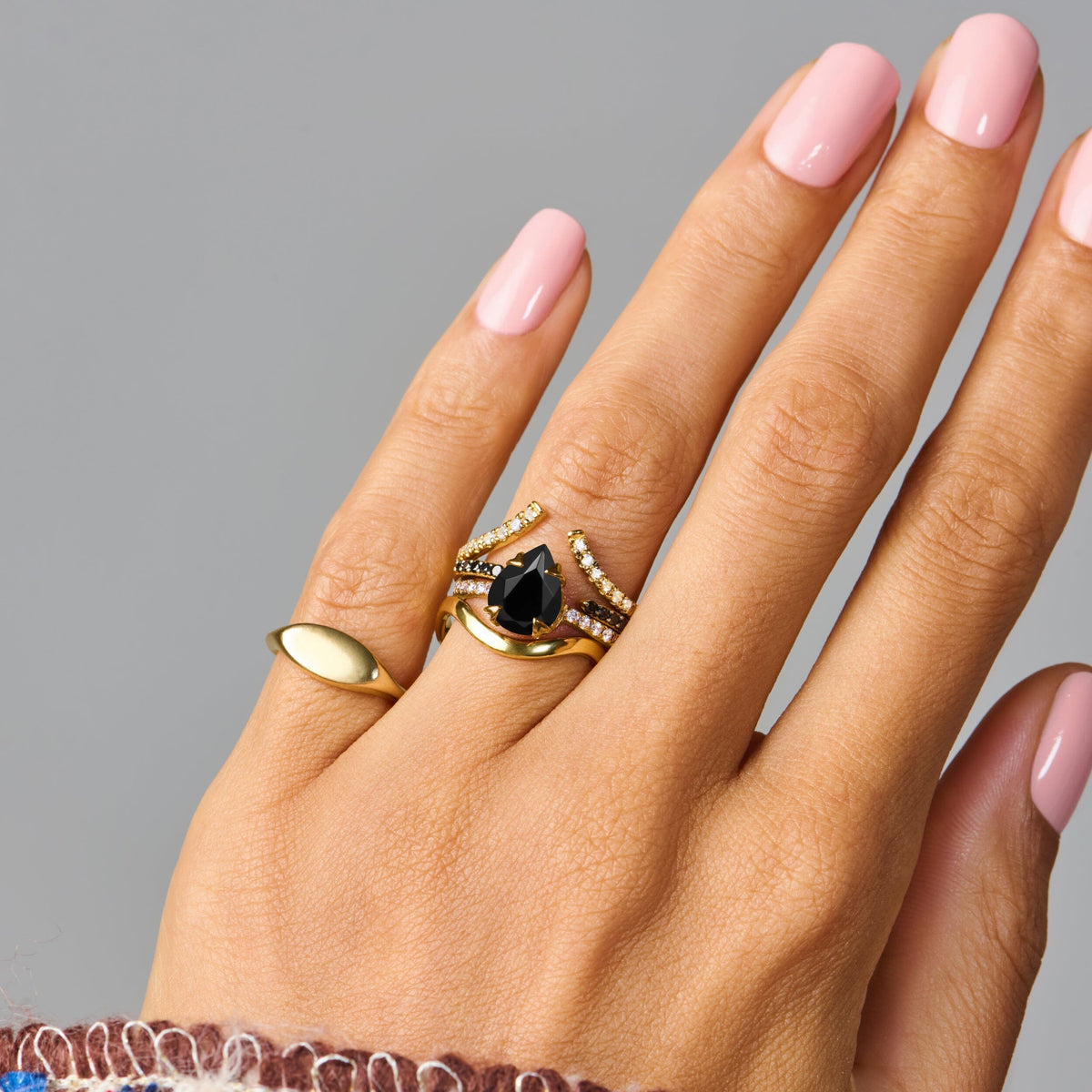Black Obsidian Ring - Nymph