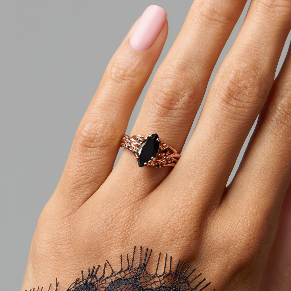 Black Obsidian Black Spinel Ring - Radiance