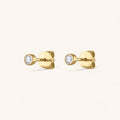 Tiny Diamond Studs in 14k Gold