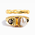 Citrine Pearl Treasure & Magma Ring