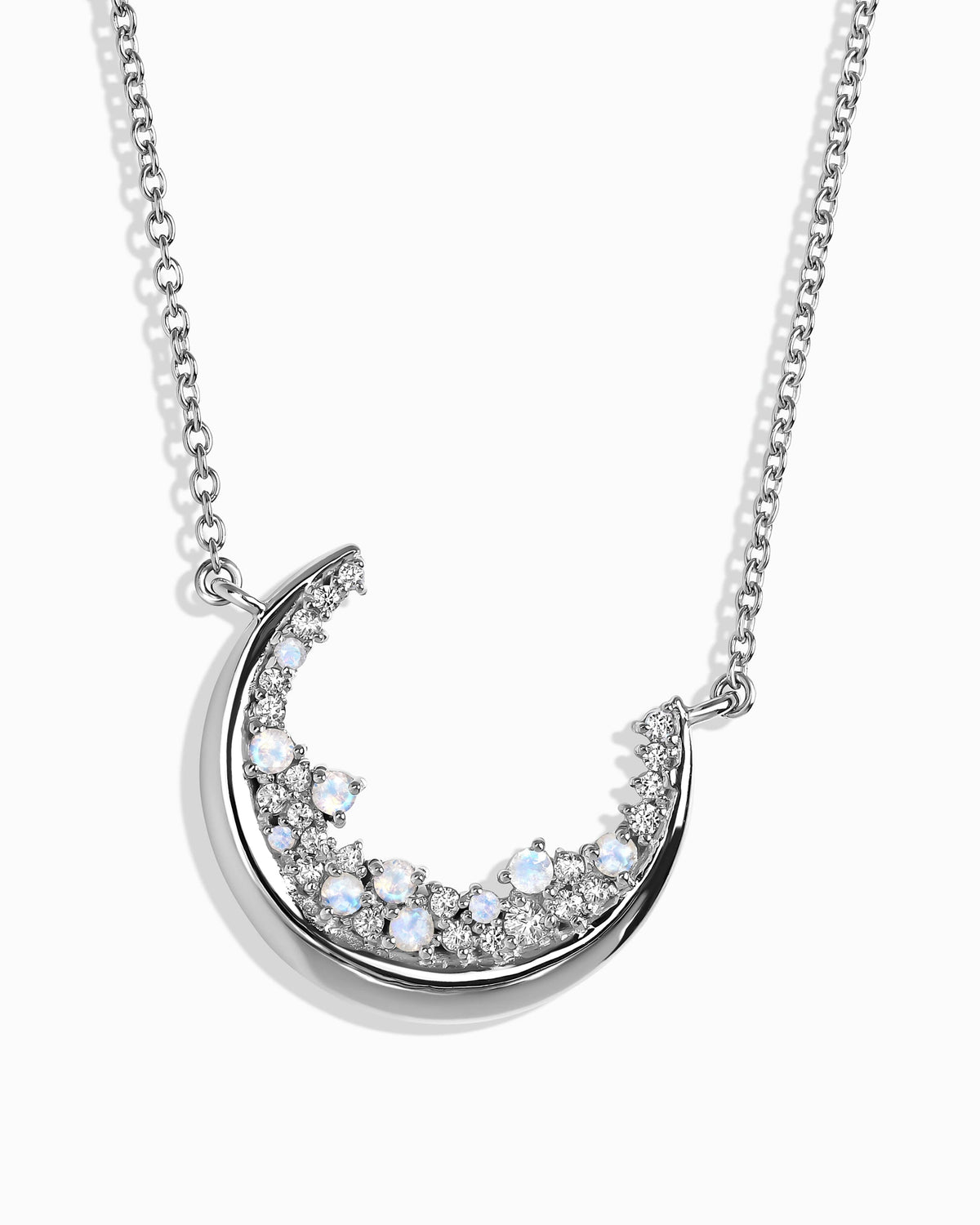 Moonstone White Zircon Necklace - Lush Luna
