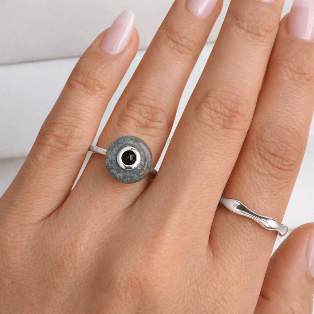Labradorite Black Spinel Fidget Ring - Ora