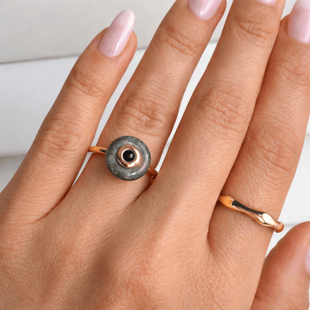 Labradorite Black Spinel Fidget Ring - Ora