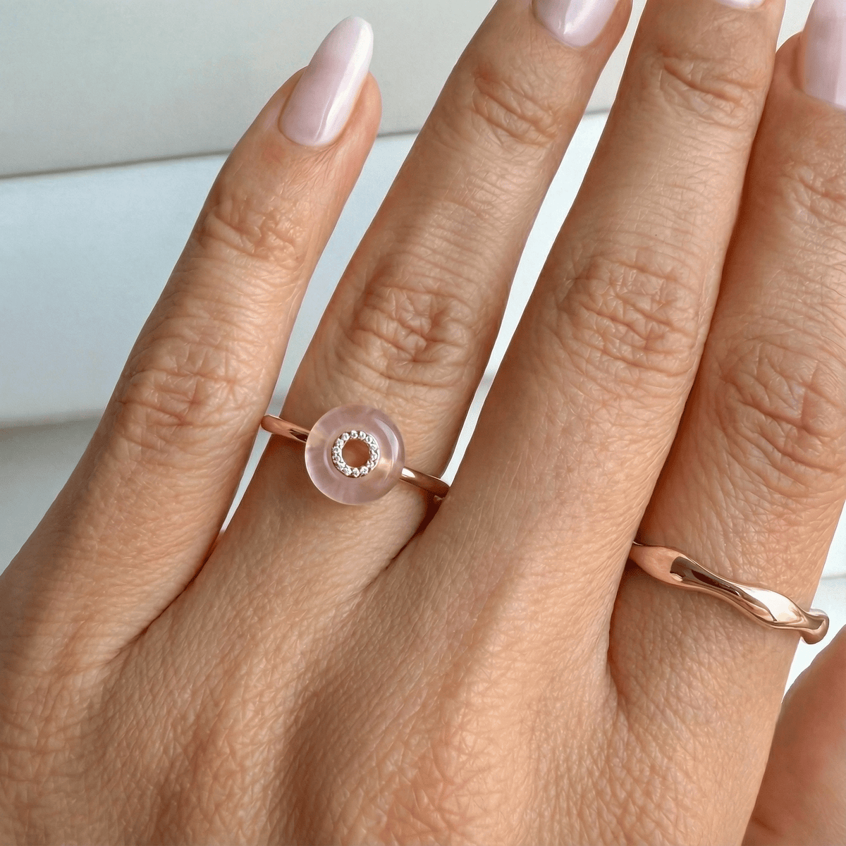 Rose Quartz Fidget Ring - Liora