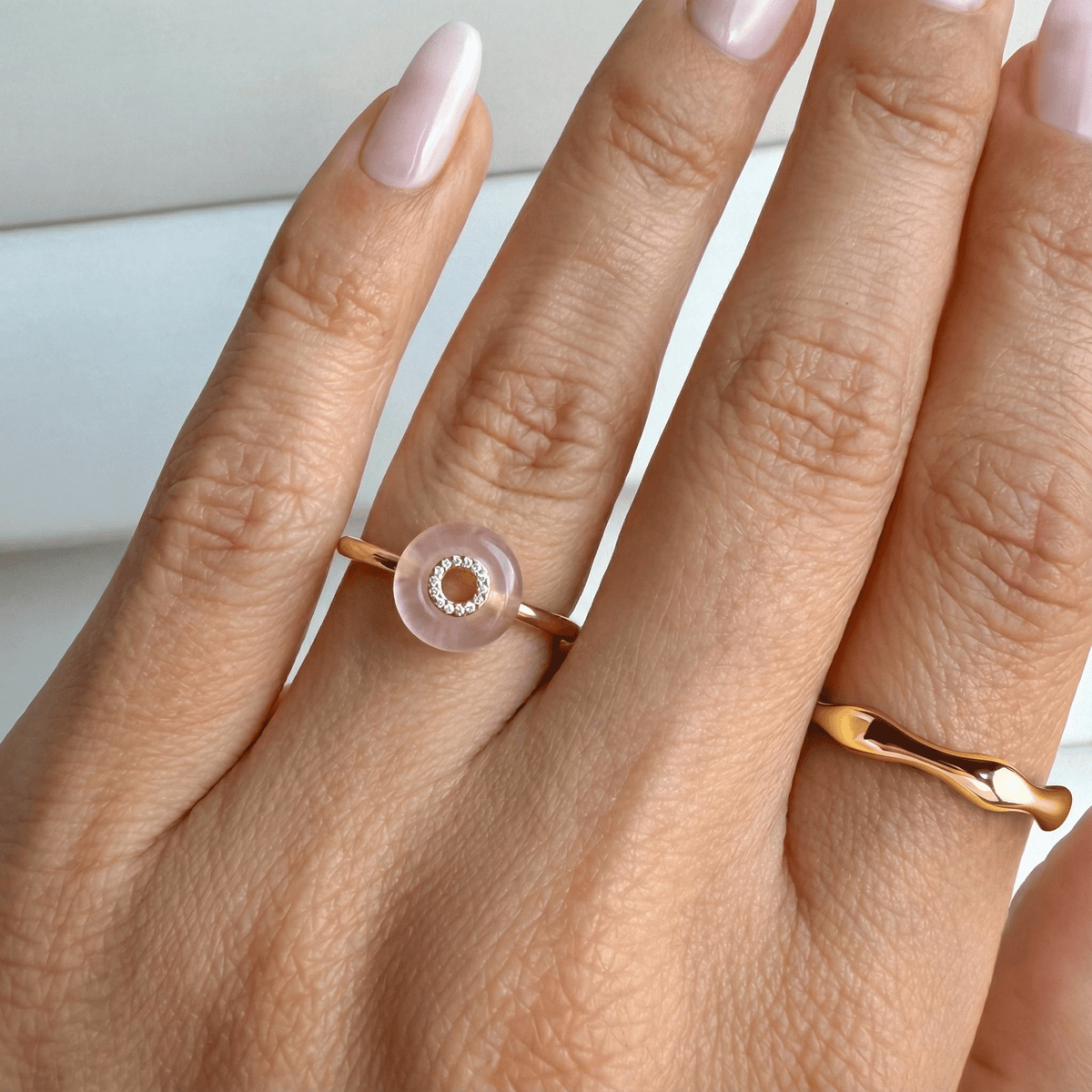 Rose Quartz Fidget Ring - Liora