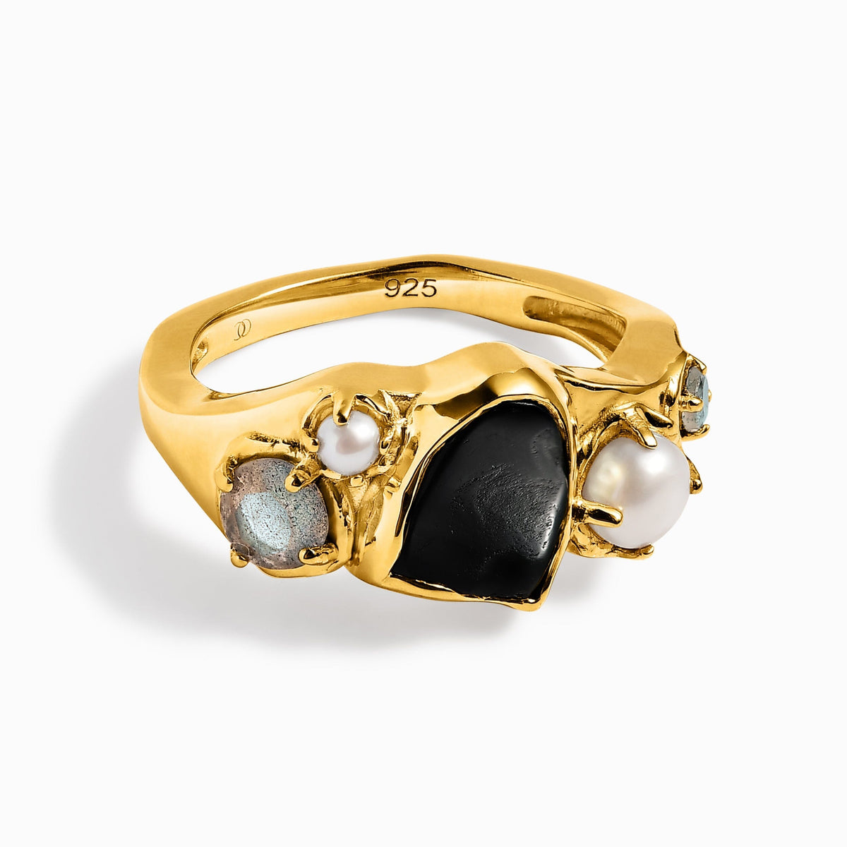 Black Obsidian Pearl Ring - Heirloom