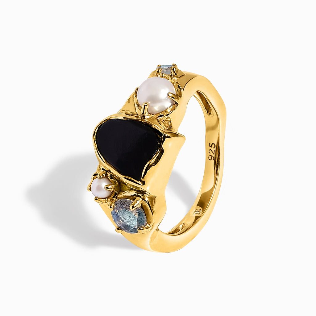 Black Obsidian Heirloom & Magma Rings