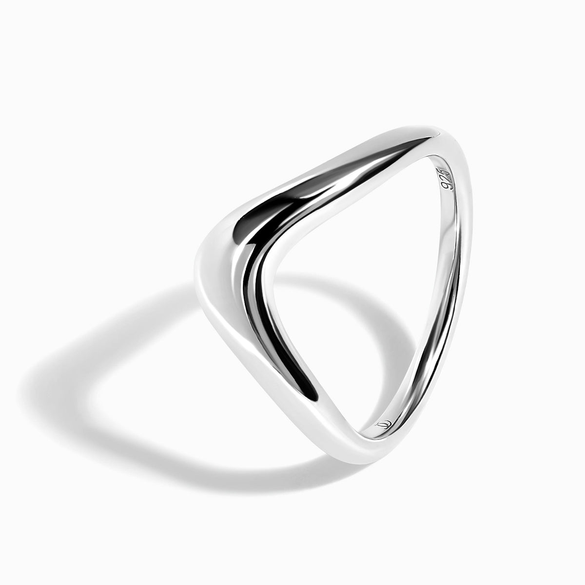 Stackable Ring Band - Dome Wishbone