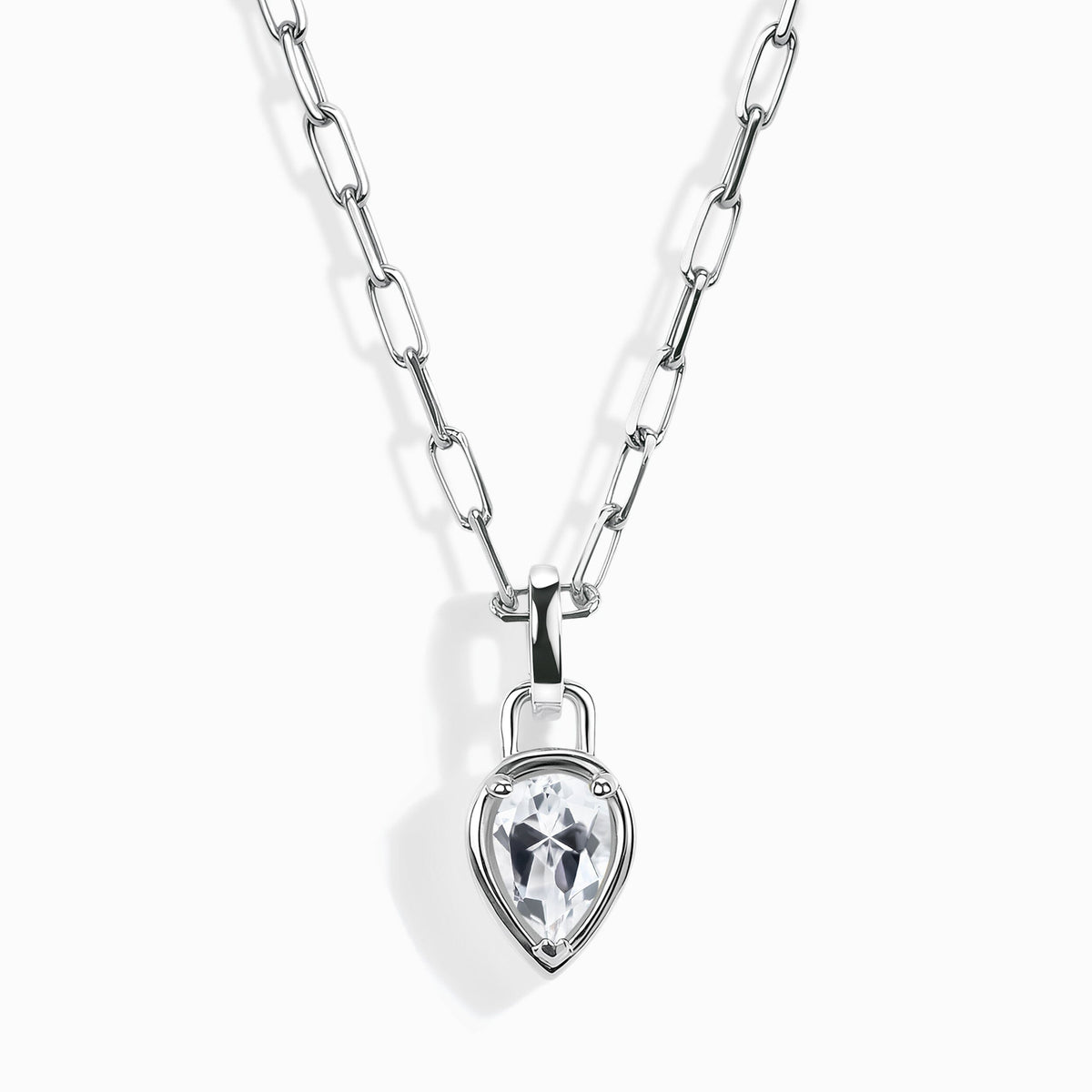 White Topaz Talis Widelink Necklace - April Birthstone