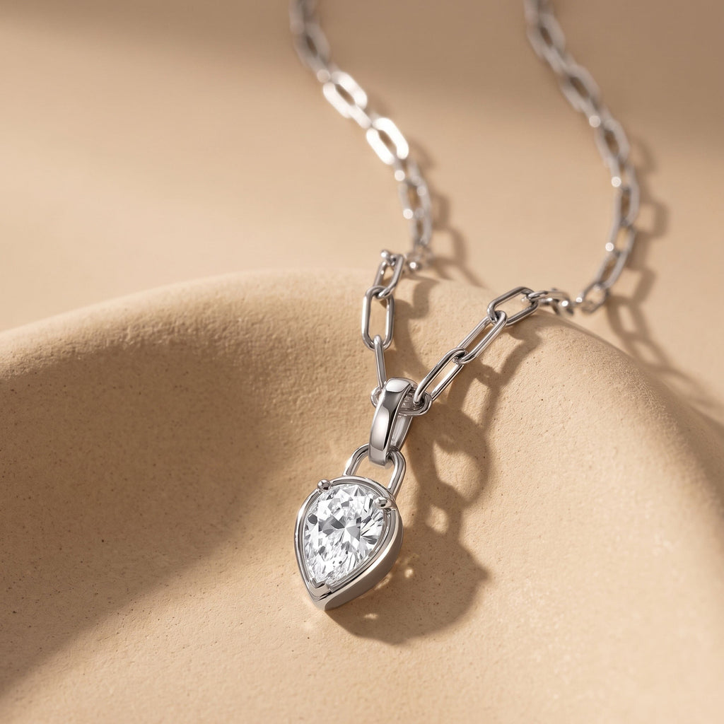 White Topaz Talis Widelink Necklace - April Birthstone