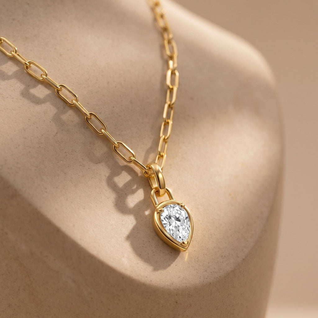 White Topaz Talis Widelink Necklace - April Birthstone