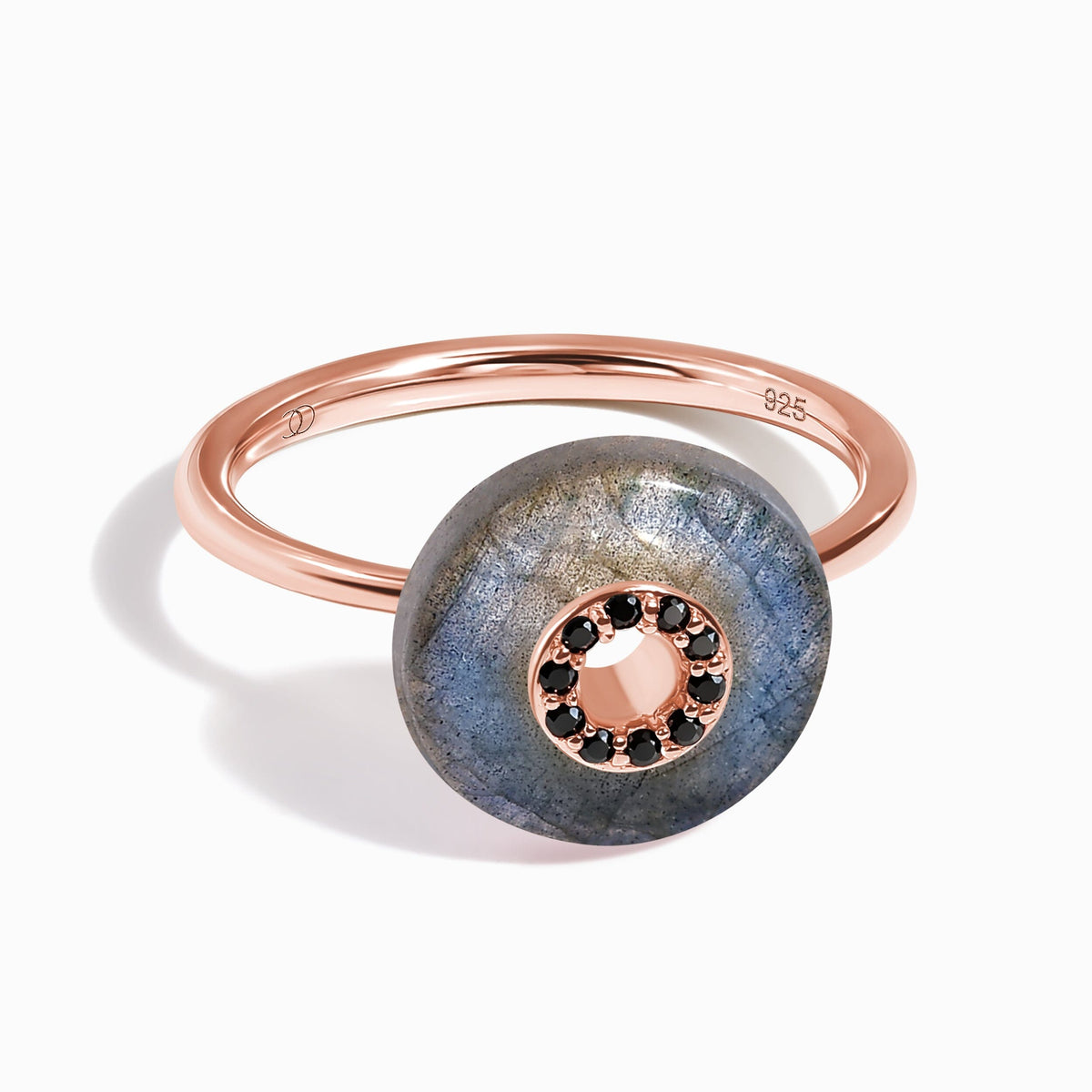 Labradorite Black Spinel Fidget Ring - Liora