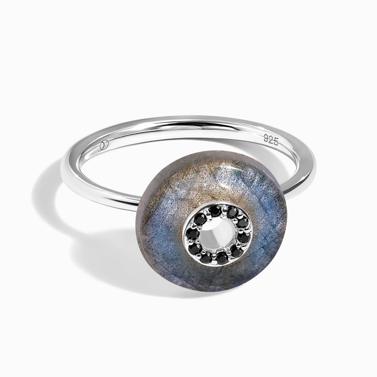 Labradorite Black Spinel Fidget Ring - Liora
