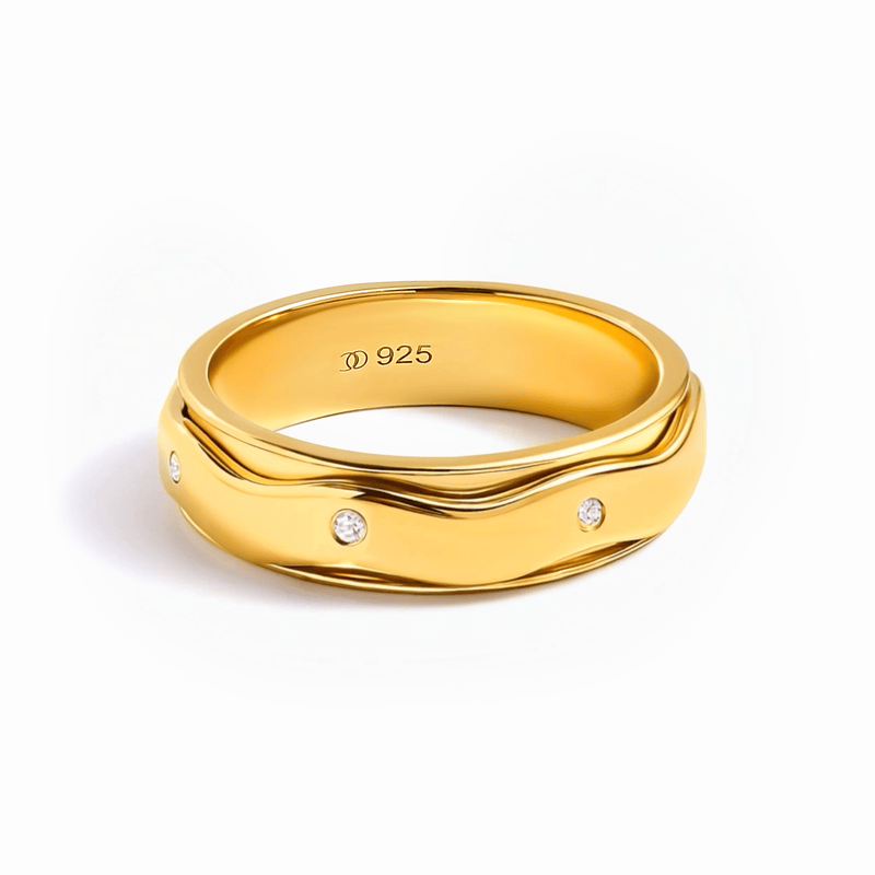 White Zircon Fidget Ring - Spinning Clarity