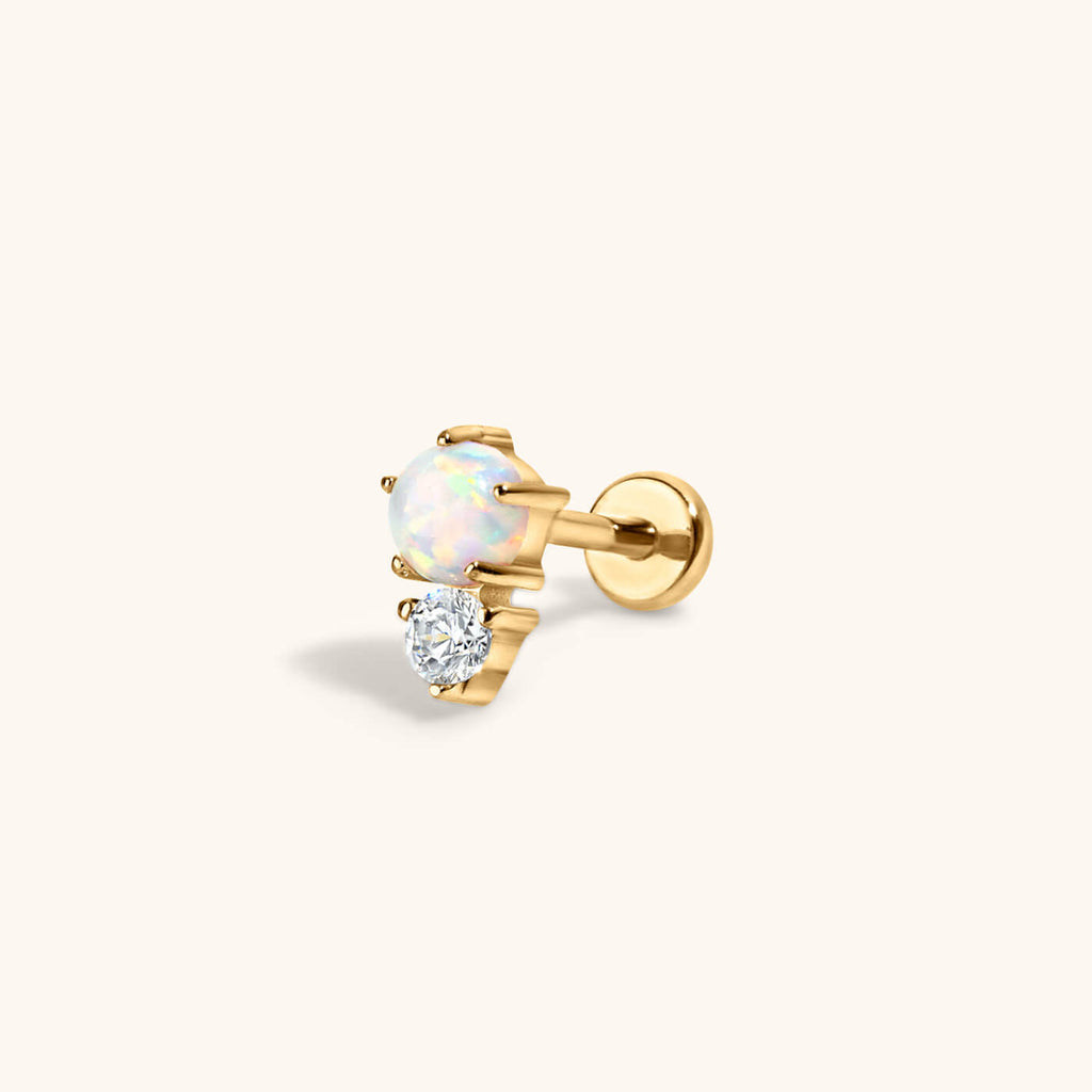 Wish and Hope Opal Push Pin Flat Back Earring