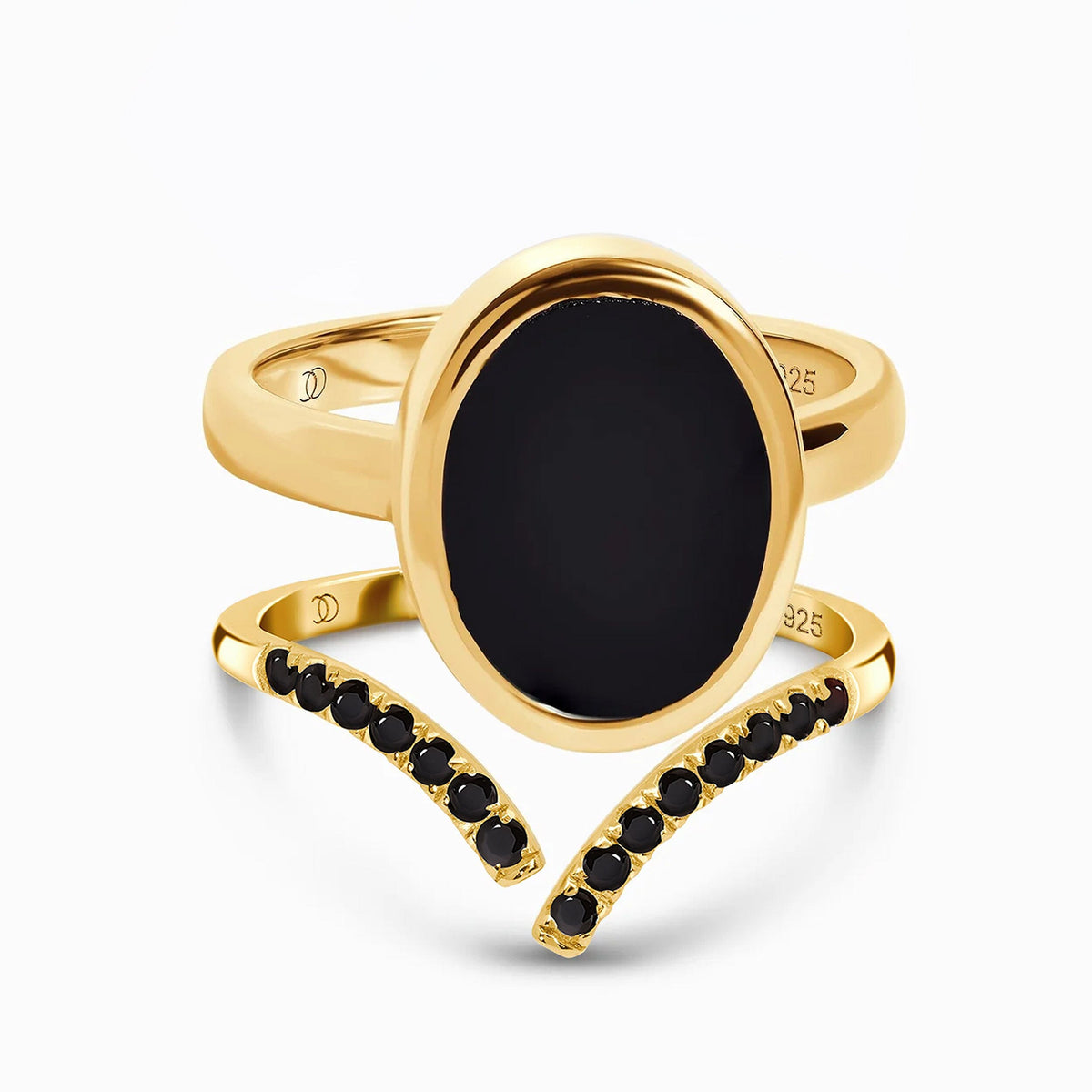 Black Onyx Enfolded & Infinite Rings