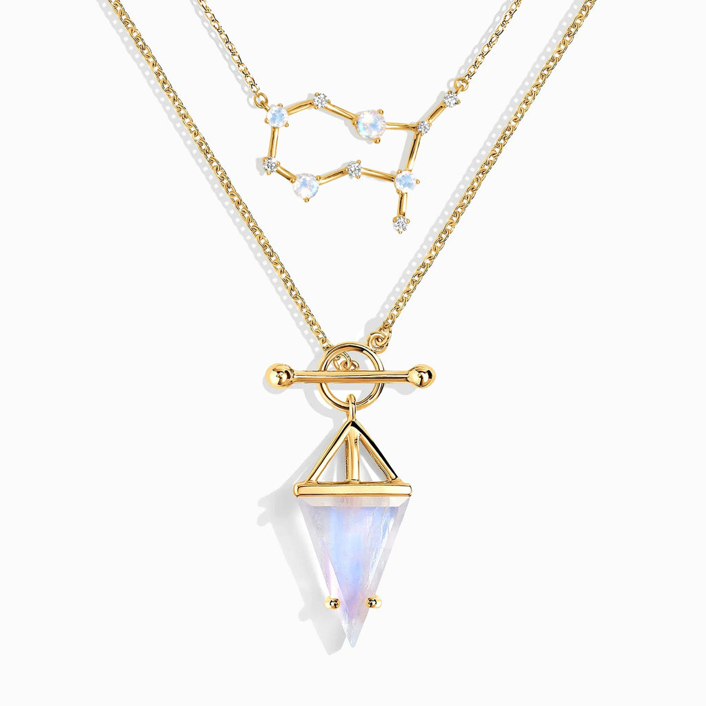Moonstone Gemini Zodiac Constellation & Heroine Necklaces