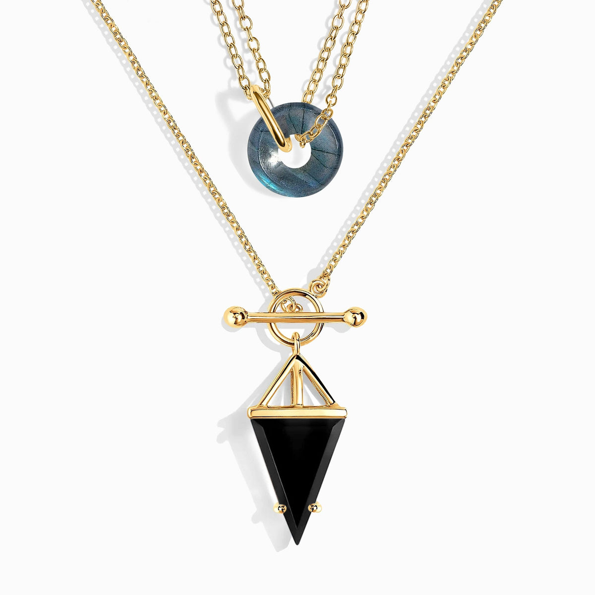 Labradorite Ora & Black Obsidian Heroine Necklaces