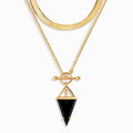 Black Obsidian Heroine & Herringbone Necklaces