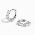 Fine Moonstone Lab Diamond Earrings - Bonny Hoops