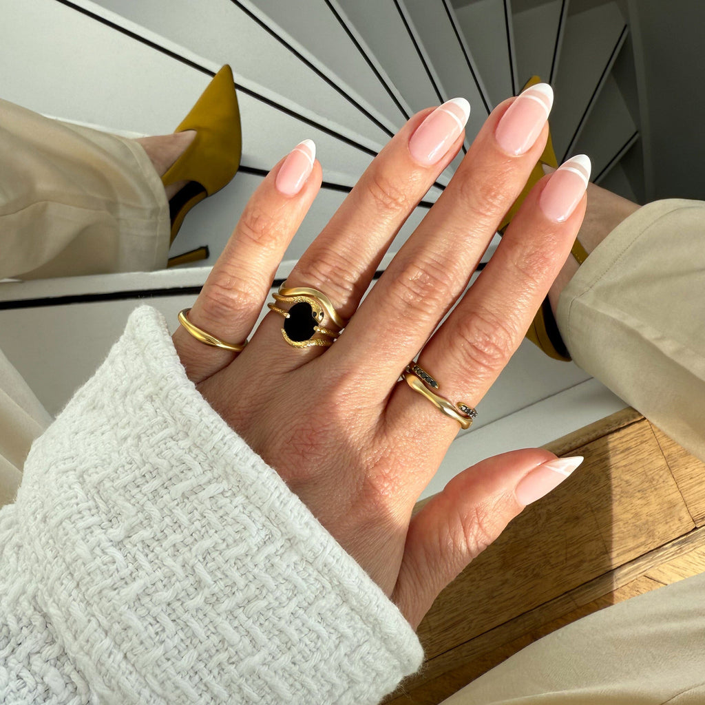 Black Onyx Black Diamond Ring - Serpent