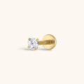 Celestial Crystal Solitaire Threaded Flat Back Earring