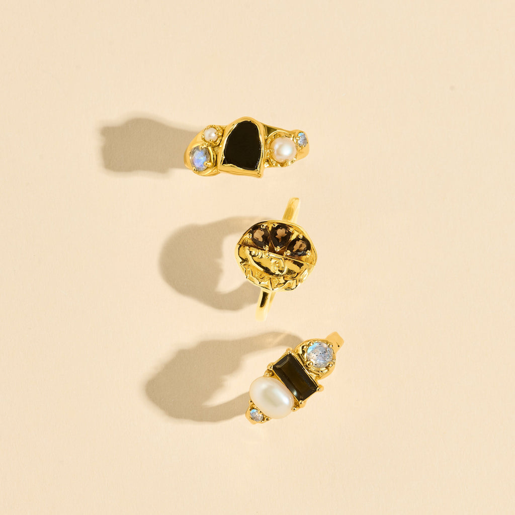 Black Obsidian Pearl Ring - Heirloom
