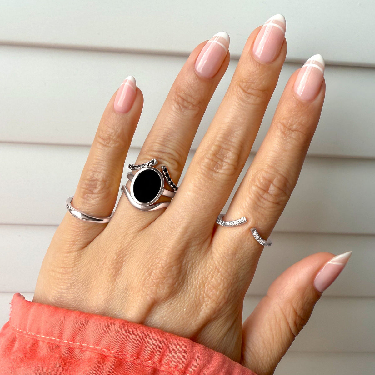 Black Onyx Enfolded & Infinite Rings