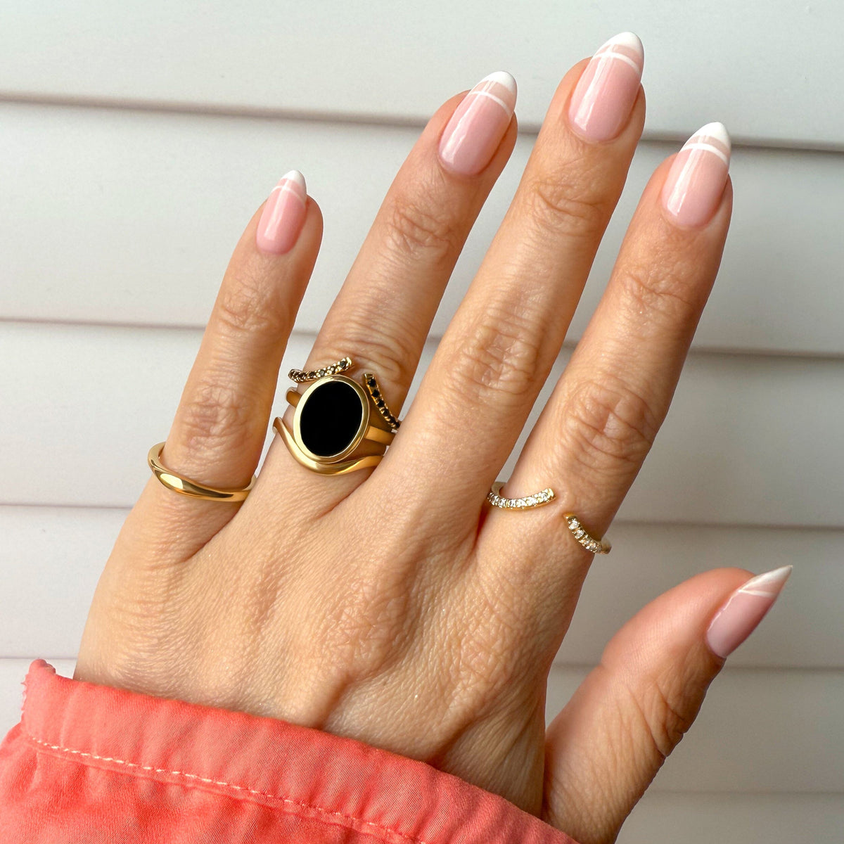 Black Onyx Enfolded & Infinite Rings