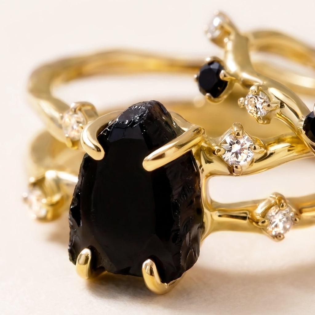 Black Obsidian Flow & Stardust & Infinite Rings
