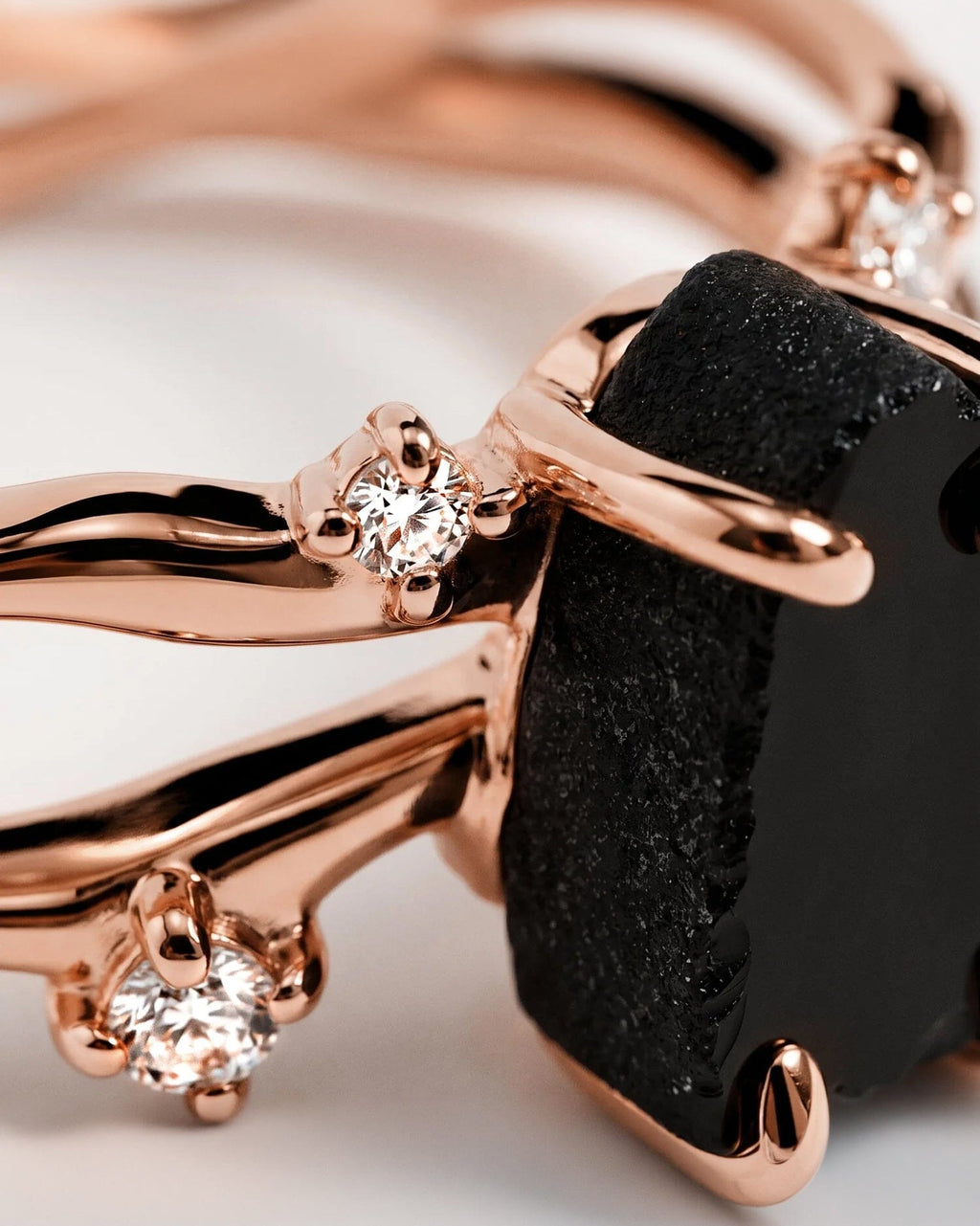 Black Obsidian Ring - Flow