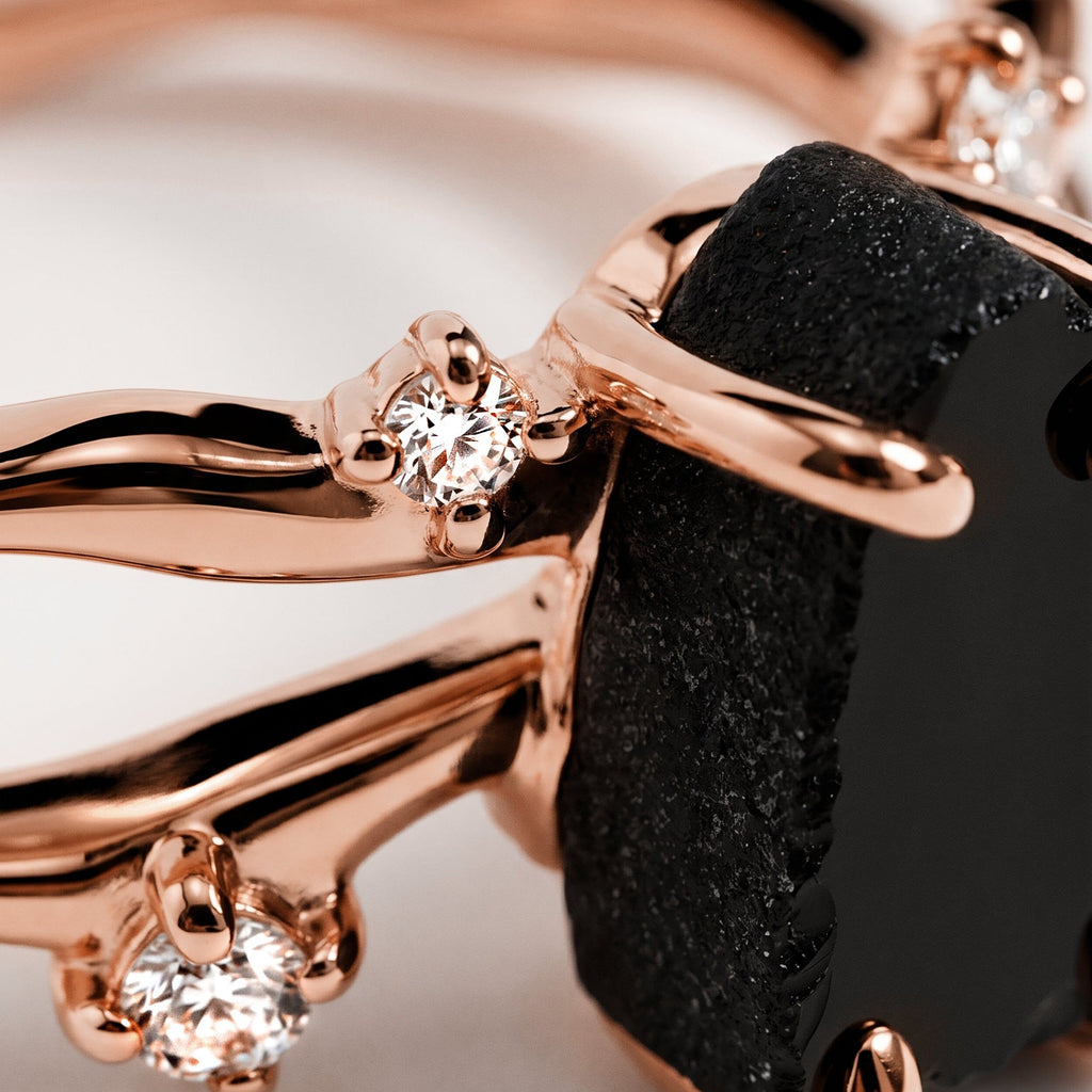 Black Obsidian Ring - Flow