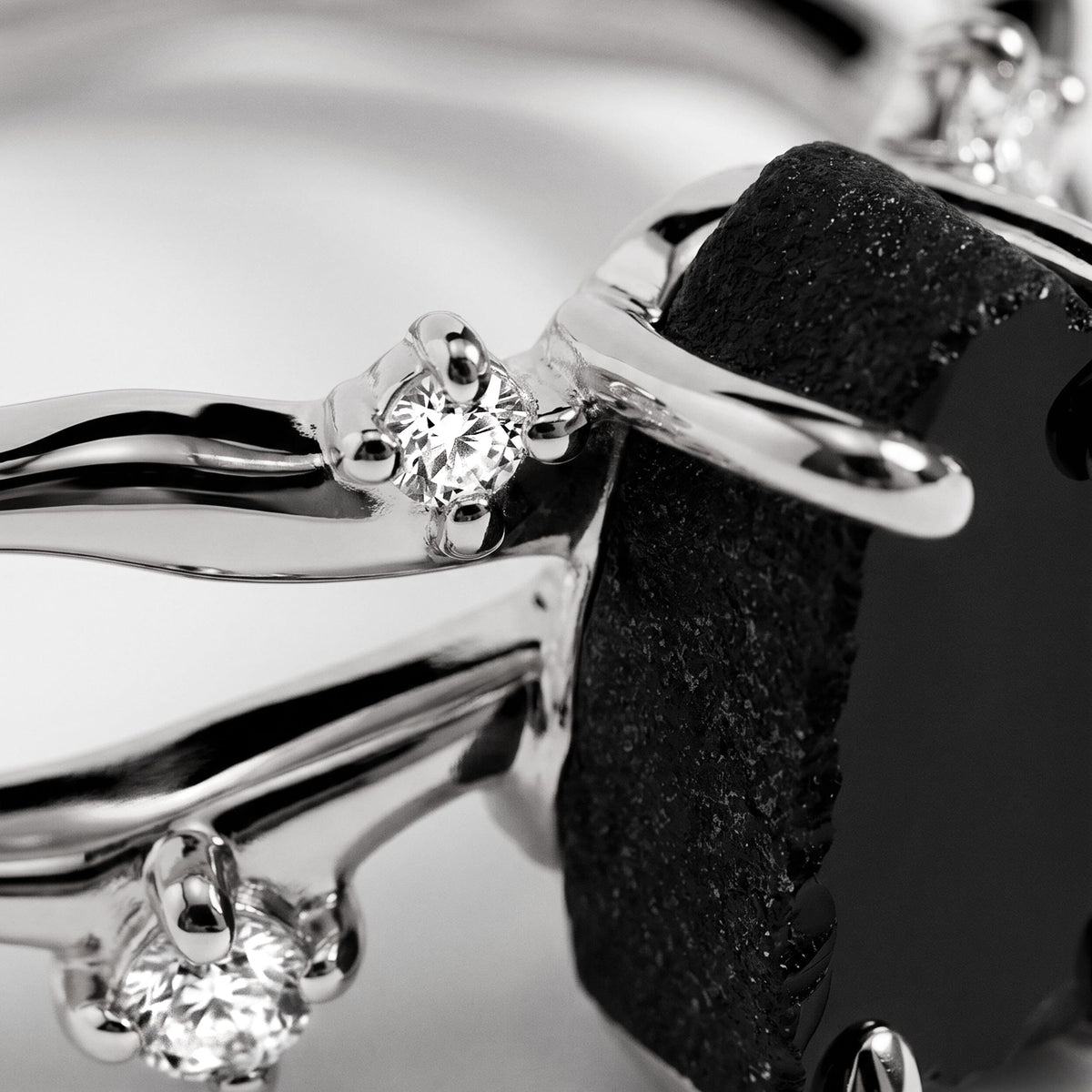 Black Obsidian Ring - Flow