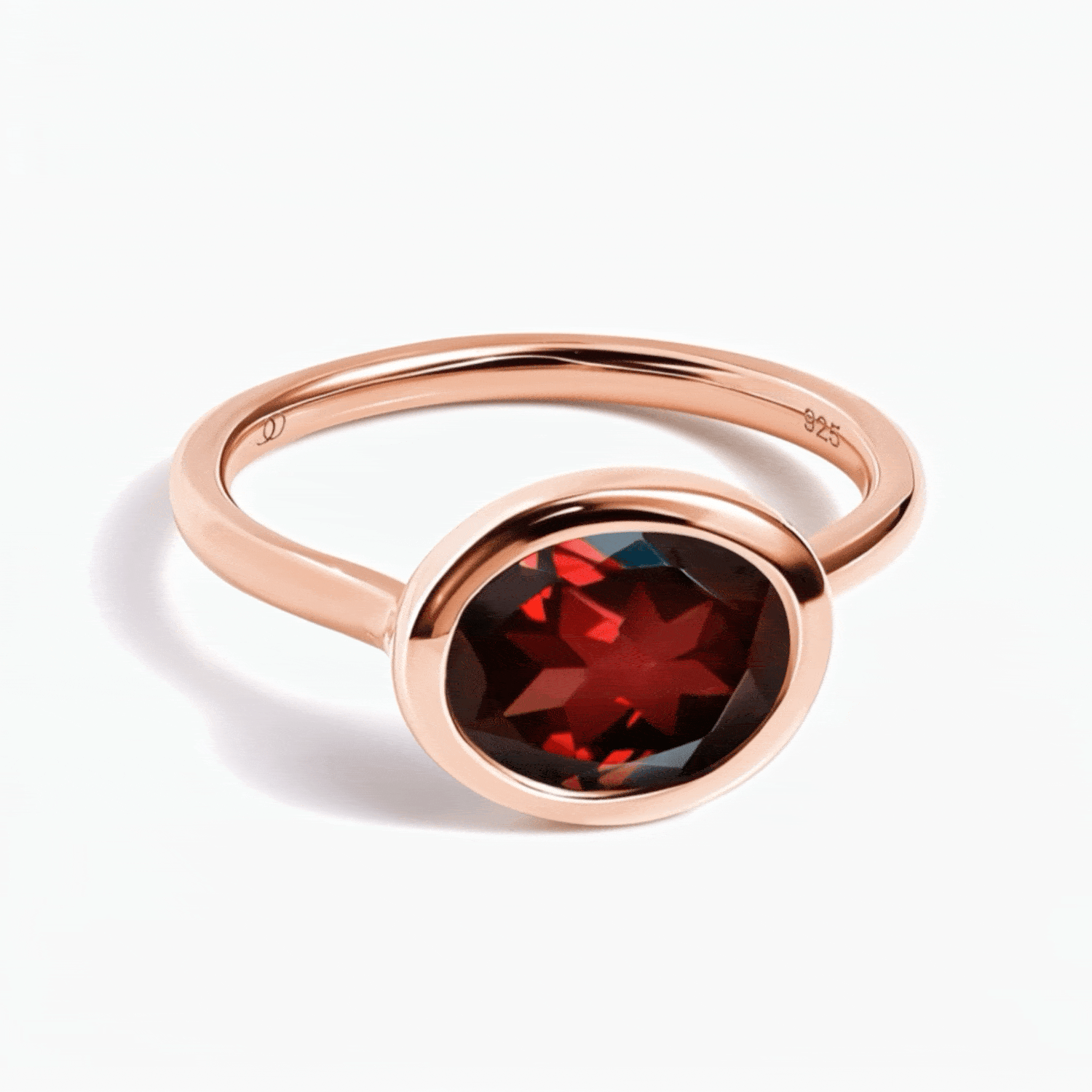 Garnet Skin-Touch & Twinkling & Waves Rings
