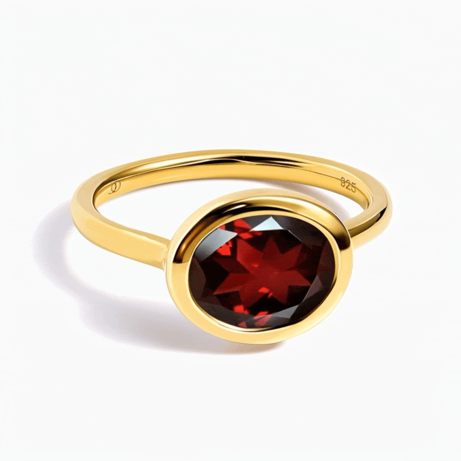 Garnet Skin-Touch & Twinkling & Waves Rings