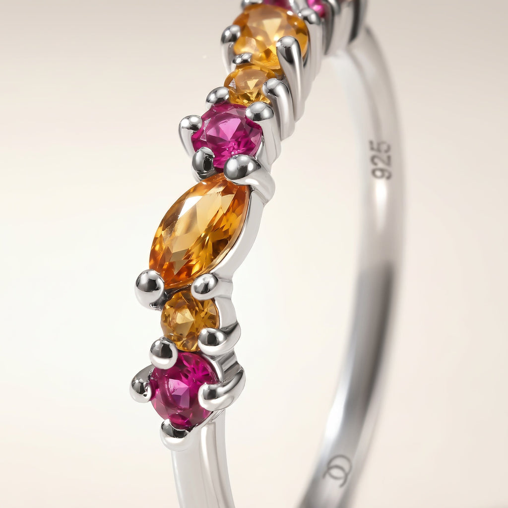 Citrine Pink Topaz Ring - Grace