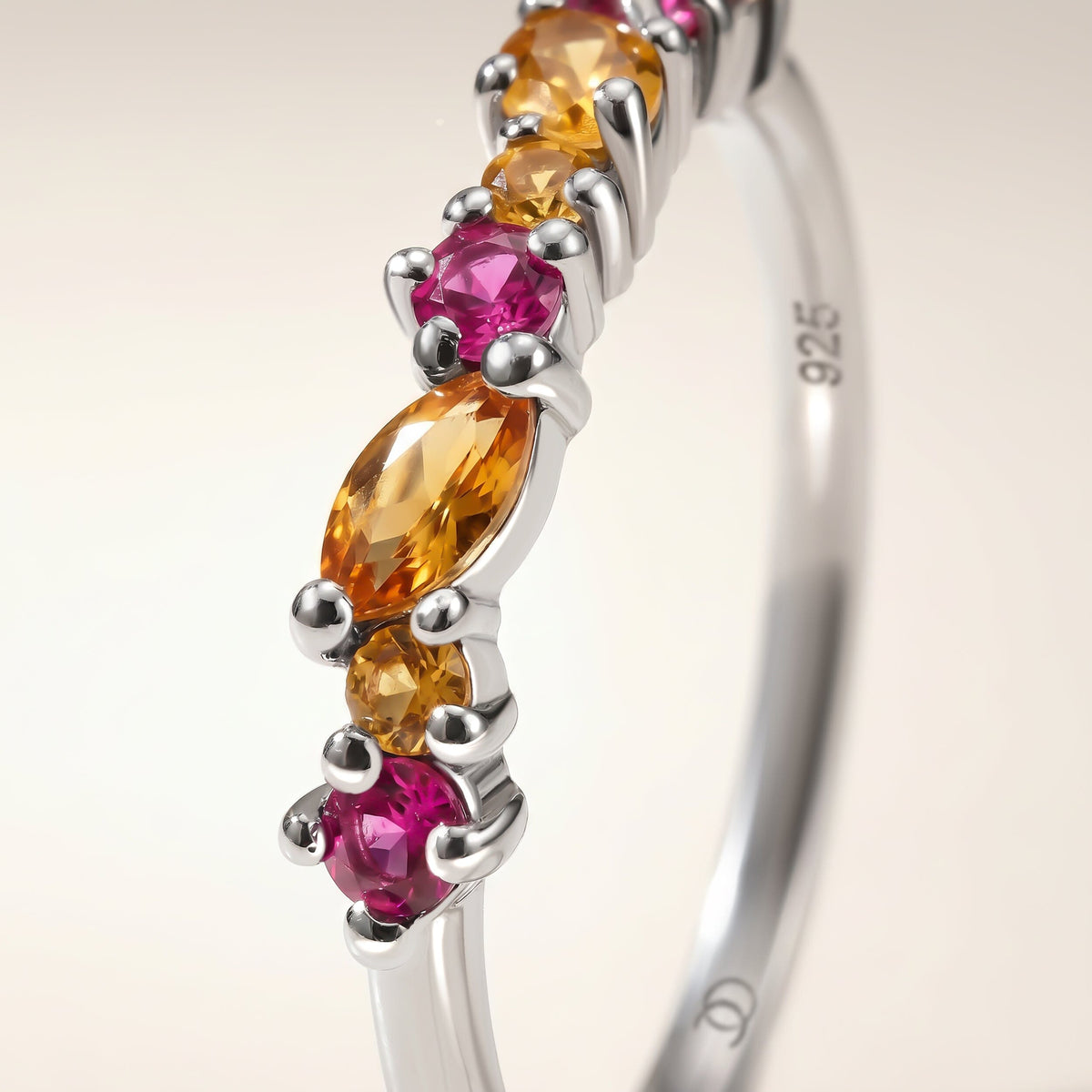 Citrine Pink Topaz Ring - Grace