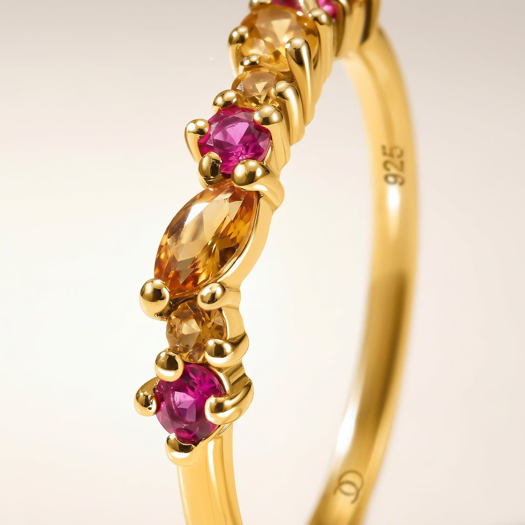 Citrine Pink Topaz Ring - Grace