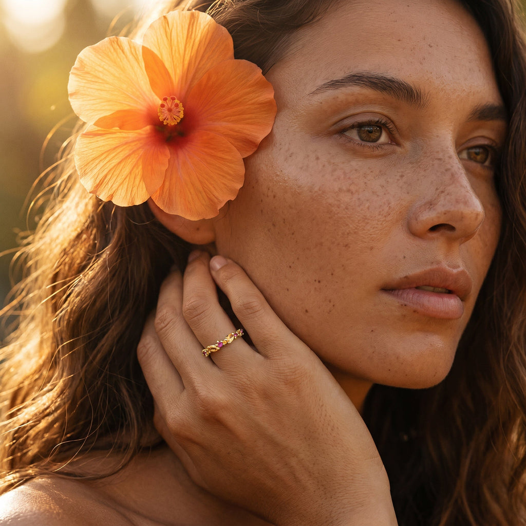 Citrine Pink Topaz Ring - Grace