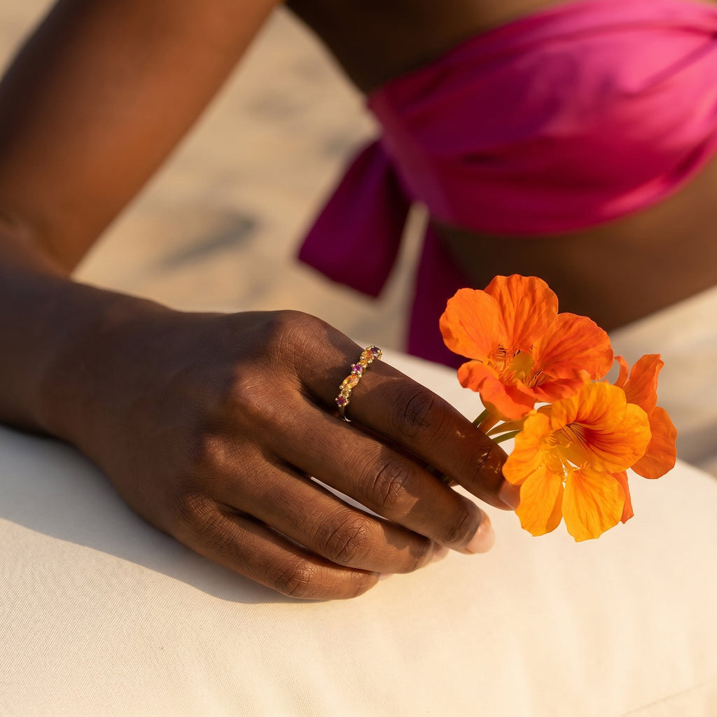 Citrine Pink Topaz Ring - Grace