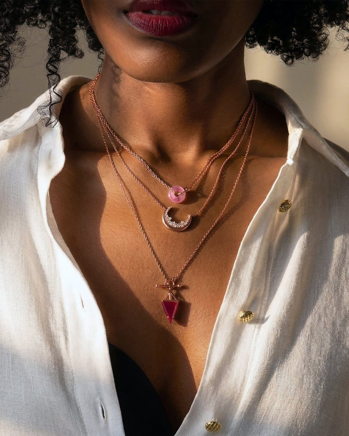 Pink Quartz Necklace - Ora