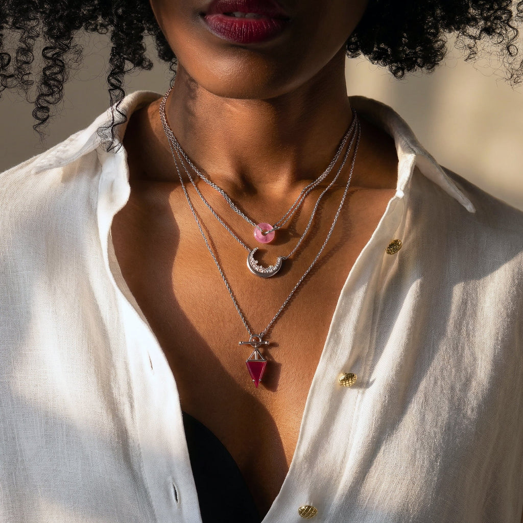 Pink Quartz Necklace - Ora
