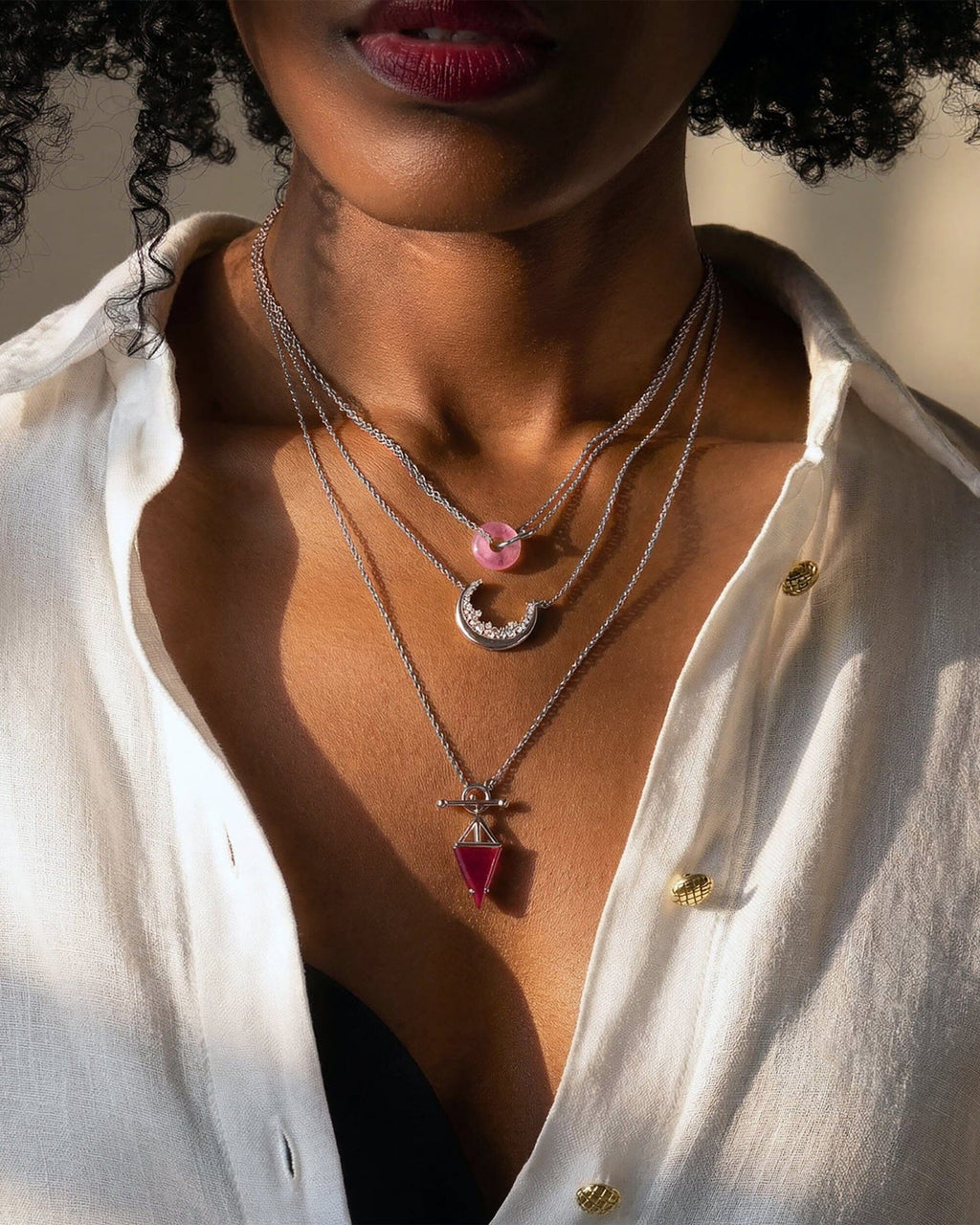 Pink Quartz Necklace - Ora