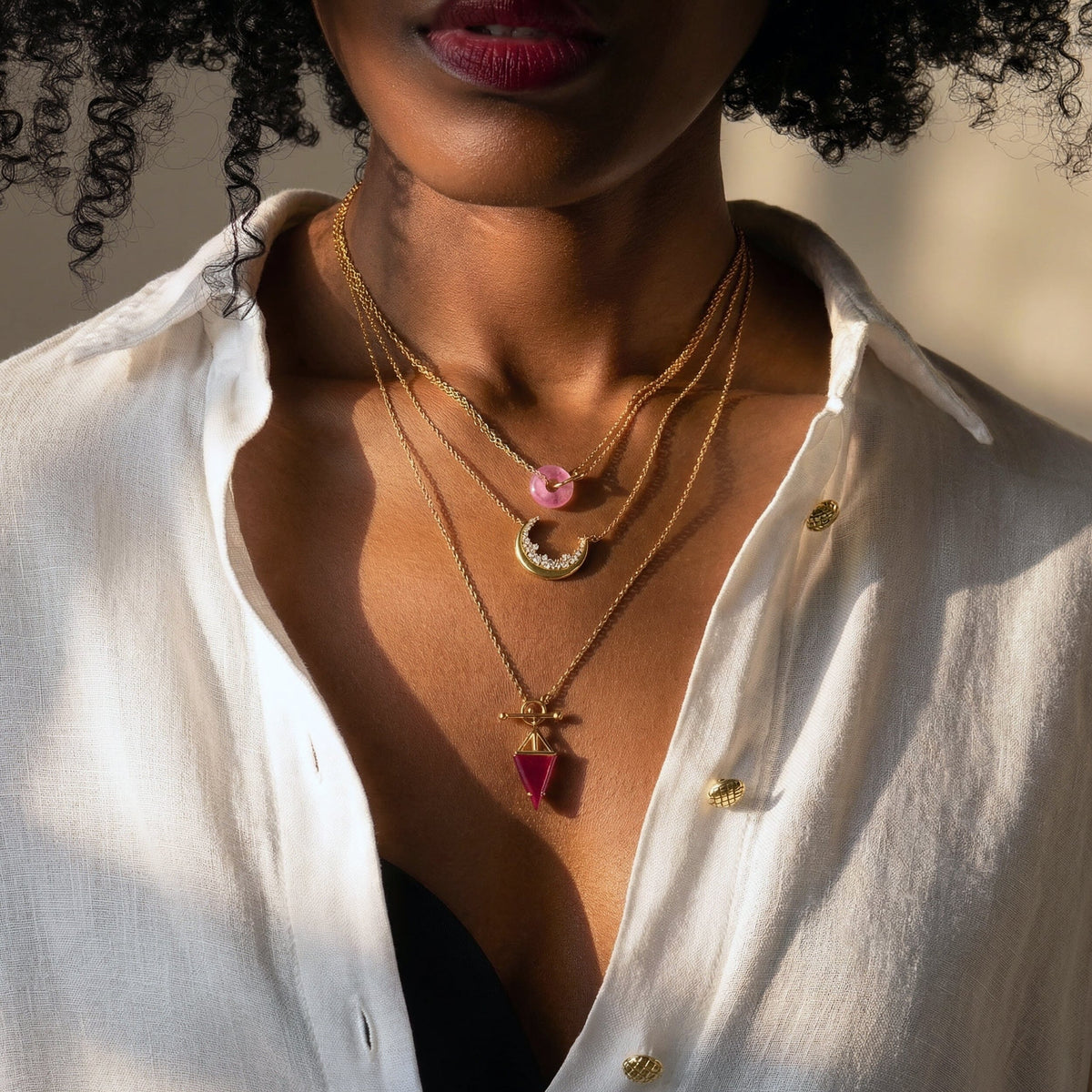 Pink Quartz Necklace - Ora