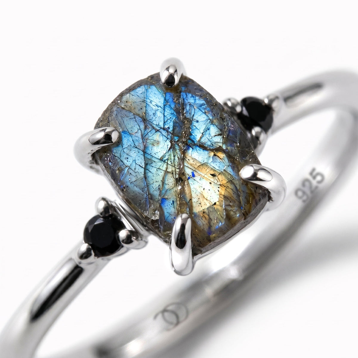Labradorite Black Onyx Ring Petite Allure & Twinkling Rings