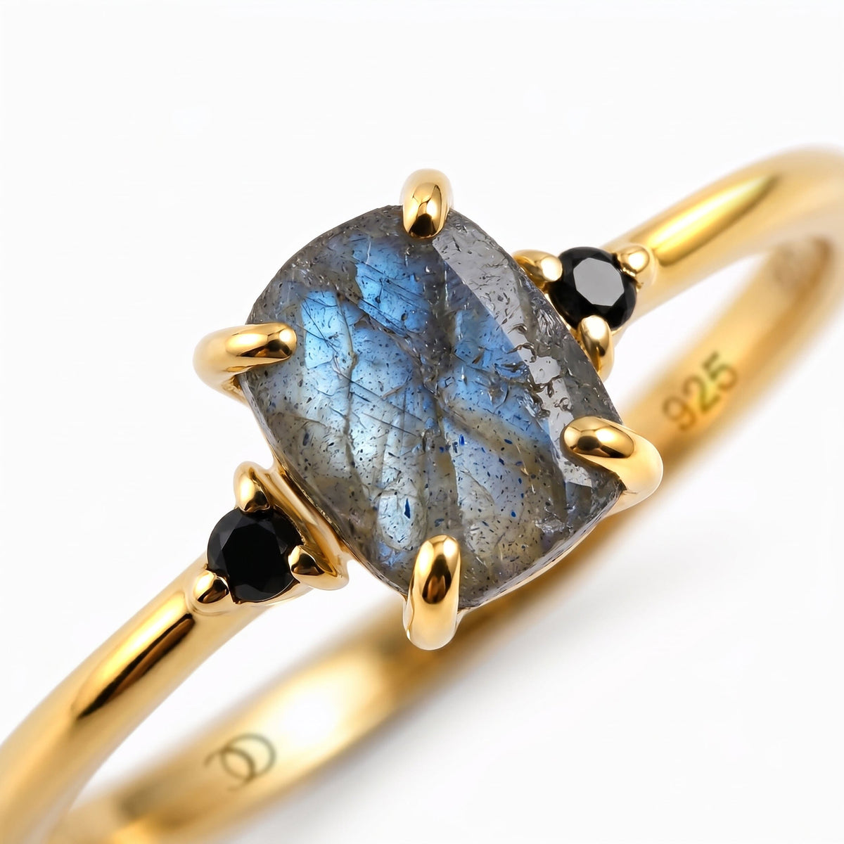 Labradorite Black Onyx Ring Petite Allure & Twinkling Rings