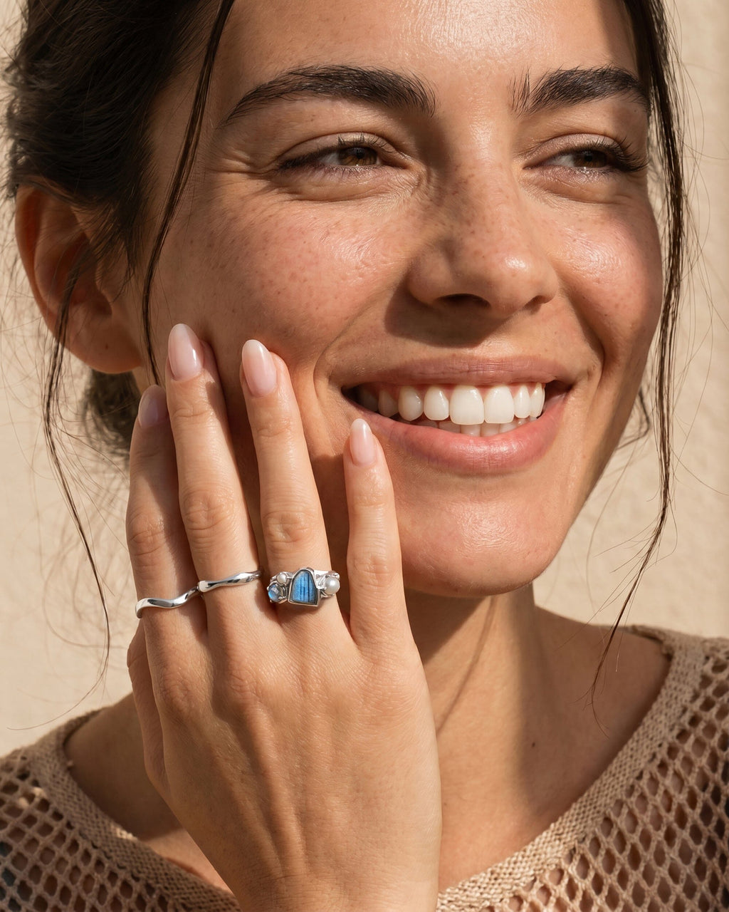 Labradorite Pearl Ring - Heirloom