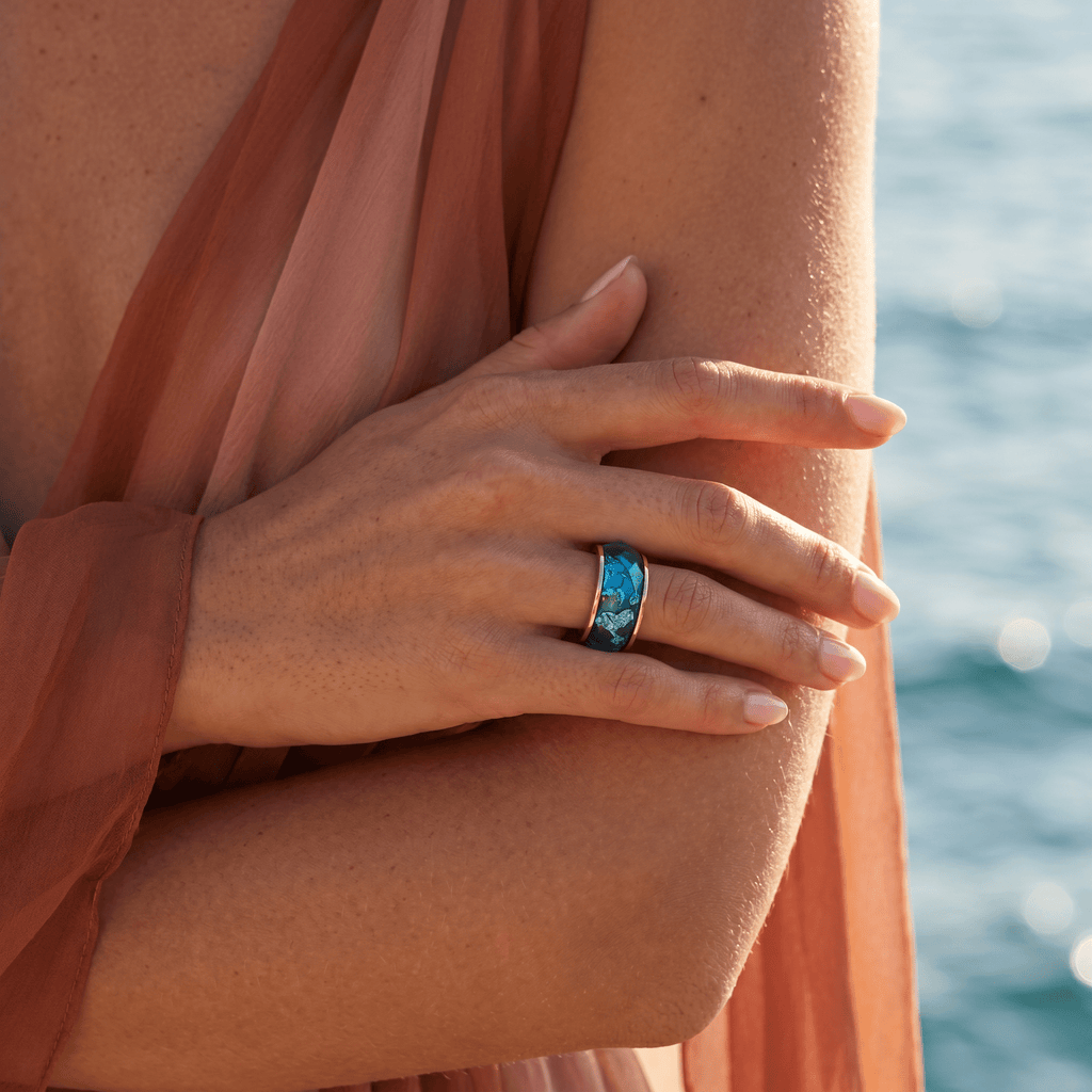 2-in-1 Resin Ring - Ocean Blue