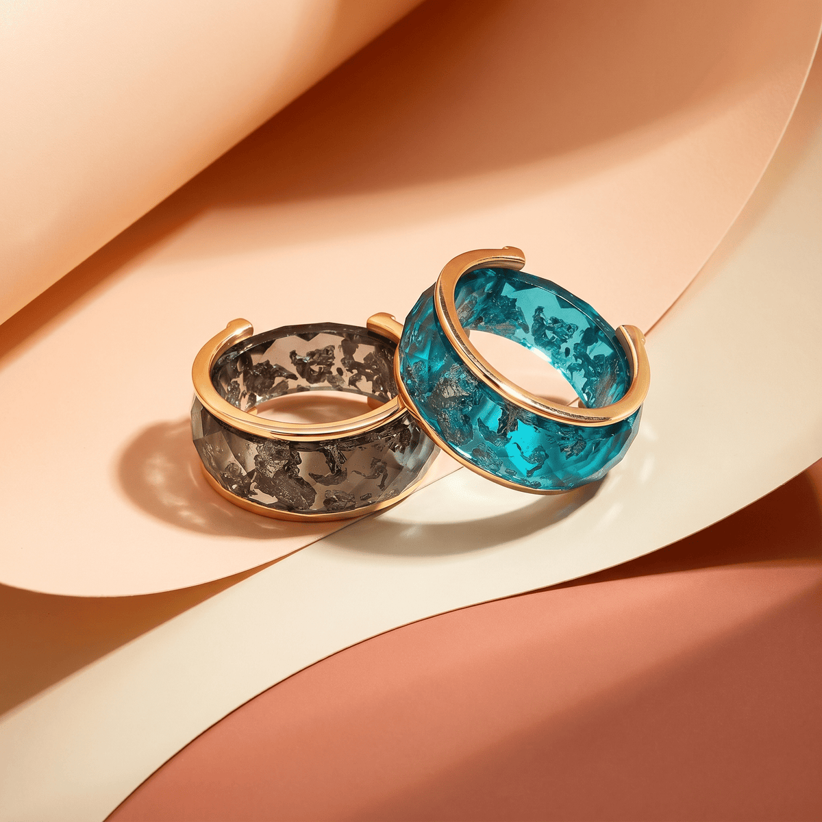 2-in-1 Resin Ring - Ocean Blue