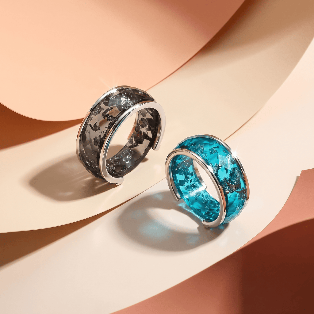 2-in-1 Resin Ring - Ocean Blue